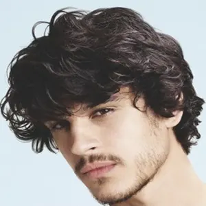 耐用的人类假发件英俊的波浪黑色印度头发集成单色男士假发脱发修复