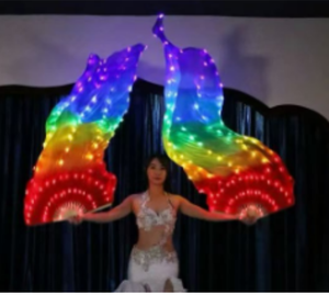 Nuevo Abanico de Seda LED para Danza del Vientre, <span class=keywords><strong>Accesorios</strong></span> de Actuación Coloridos para Escenario, Abanicos de Seda LED con Luz de Arcoíris - Product Image 3
