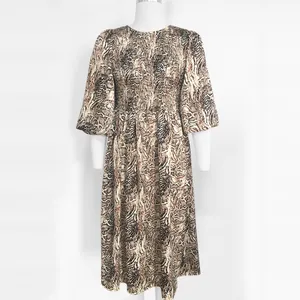 Женское винтажное Повседневное платье макси с принтом в виде змеи