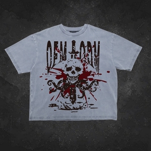 Camisetas Unisex al por Mayor de Alta Calidad, Estilo Urbano con Hombros Caídos, Diseño en Blanco para Impresión, Cuello Redondo, Camisetas para Hombre - Product Image 2