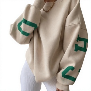 Sweat-shirt tendance personnalisé de haute qualité pour femme, col rond, épaules tombantes, 100 % coton, coupe décontractée, idéal pour la ville - Product Image 2