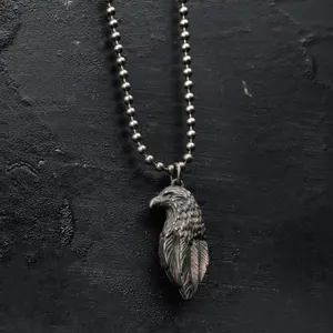 Модное ожерелье в виде животного, ретро панк, кулон в виде совы из титановой стали, подвески и шармы для мужчин
