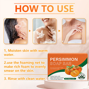 3 barras de jabón de caqui para controlar el olor corporal, jabón corporal natural refrescante para personas mayores, jabón orgánico de limpieza profunda - Product Image 6