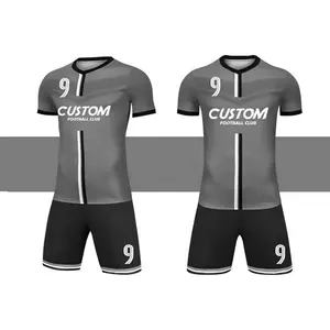 Homaron Custom Font Logo Brand Name OEM Football Wear colore blu e nero Classic Design Soccer Uniform