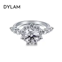 Dylam เครื่องประดับเพชรเงางามคลาสสิกความเย้ายวนใจเงินสเตอร์ลิง S925ผู้หญิงแหวน5A ระดับ CZ แหวนหินแฟชั่นการออกแบบ
