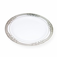 Élégant ensemble de vaisselle en plastique PP écologique jetable doré comprenant des chargeurs de dîner plateaux assiettes plats pour les fêtes de mariage