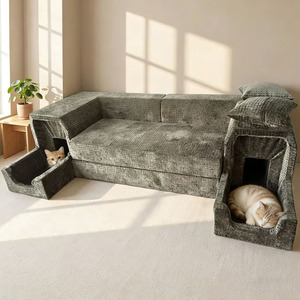 Sofá de Chenilla Verde Suave, Comprimido al Vacío, Impermeable, Resistente a Arañazos de Gatos, con Funda Lavable - Product Image 1