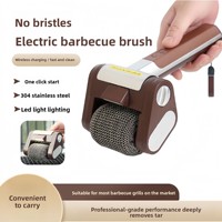 Brosse de nettoyage électrique sans fil transfrontalière pour barbecue, en acier inoxydable 304, rechargeable, avec poignée en ABS, pour nettoyage extérieur moderne