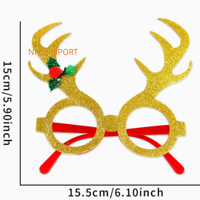Décorations de Noël vertes en forme de sapin, lunettes jaunes, lunettes de Noël, fournitures de fête pour enfants, articles de Noël, montures