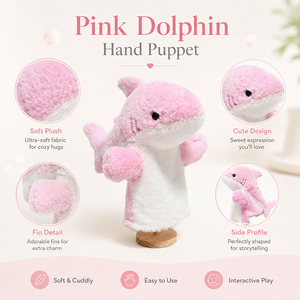 Marionnettes en peluche personnalisées à <span class=keywords><strong>bouche</strong></span> ouvrable, jouet animal marin en coton PP, interaction parent-enfant, anti-stress, brodé - Product Image 2