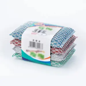 China Made Cheap Price Kitchen Cleaning Rags Double-sided Nylon Sponge Scouring Pads Pots And Bowls Decontamination