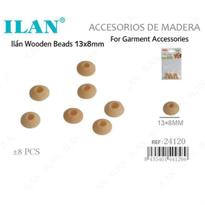 Perline in legno Iln 13x8mm per accessori di abbigliamento - Product Image 2