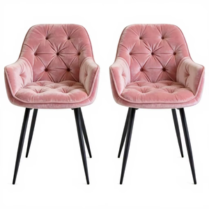 Silla de Comedor Elegante y Moderna, Silla de Terciopelo, Asiento Acolchado de Lujo para <span class=keywords><strong>Restaurante</strong></span> o Comedor - Product Image 1