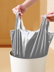 HuamaohengchunUltra Strong Kitchen Waste Bags With Handles,4 Gallon,Fragrance Free,Small Garbage Bags 60 pcs <b>Grey</b> - Product Image 6