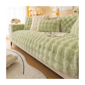 Benyi Carpet Sofacover Bubble Rabbit Design Quilted <strong>Soft</strong> Faux Rabbit Fur <strong>Cushion</strong> <strong>Sofa</strong> Cover 100% Polyester for the Living Room - Product Image 2