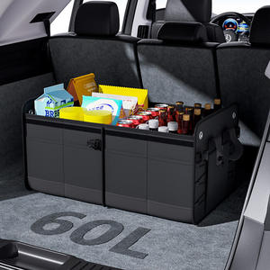 Organisateur de coffre de voiture 60L, boîte de rangement étanche avec poignée pour accessoires de voiture - Product Image 1