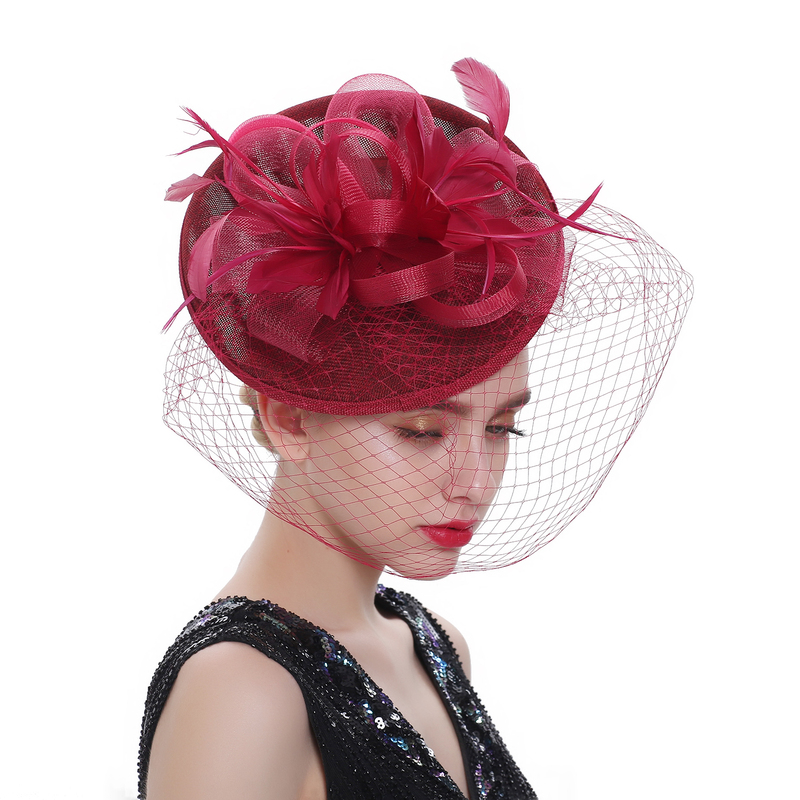 New Bride Headband With Veil Silk