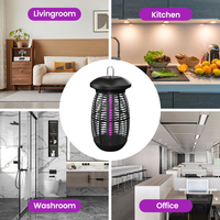 Lampe anti-moustique électrique UV LED rechargeable par USB personnalisée Tueur d'insectes ABS Fly Zapper avec crochet Conception solide pour le marché américain