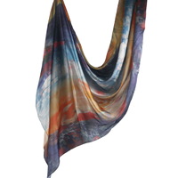 Écharpes Hijab Mousseline Soie Tie Dye Imprimées Premium Ombrées Motif Marbre Aquarelle Musulmanes, En Stock 2025