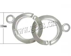 Bijoux en argent Sterling 925, fermoir à emboîtement plaqué lisse 12x12x2mm, trou d'environ 2mm 258528