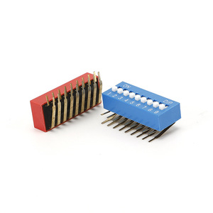 Chave DIP DA-09B Azul com Contatos de Liga de Ouro, Ângulo Reto, 9 Posições, SPST, 100mA, 50VDC, 500V AC, Tensão Dielétrica -40°C - Product Image 2