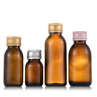 30ML 60ML 100ML 150ML 200ML 250ML Bouteille de sirop contre la toux en verre ambré rond avec bouchon en plastique