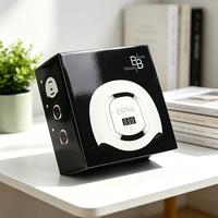 Boîte d'expédition en carton ondulé noir brillant avec fond verrouillable, impression personnalisée pour l'expédition et l'envoi de lampes UV LED pour ongles