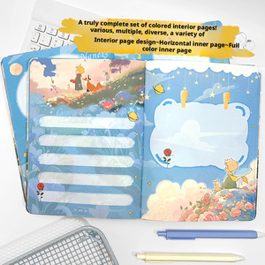 Carnet à spirales A5 en couleur, style <span class=keywords><strong>dessin</strong></span> animé, couverture rigide, pour étudiants, avec motif champ <span class=keywords><strong>de</strong></span> <span class=keywords><strong>fleurs</strong></span> et petit prince, style bien-être - Product Image 4