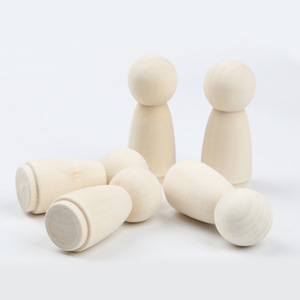 ตุ๊กตาไม้ 70x28 มม. สีธรรมชาติ งานฝีมือ DIY สำหรับเด็ก อุปกรณ์ตกแต่งบ้าน - Product Image 2