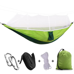 Hamaca de viaje de nailon tipo paracaídas con mosquitera y toldo impermeable para camping - Product Image 6