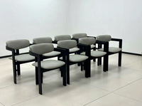 Chaise de salle à manger en bois noir de qualité commerciale, fauteuil d'appoint moderne et minimaliste rembourré, mobilier d'extérieur pour hôtels et restaurants