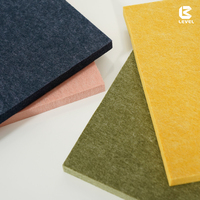 Geluidsabsorberende panelen van hoogwaardig polyester, effen PET akoestische panelen, polyester akoestische plafondpanelen voor kantoor