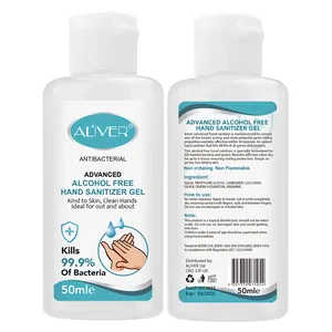 Custom Atacado 50ml Avançado Álcool Livre Mão Sanitizer Waterless Quick Dry Anti Bactérias Mão Sanitizer Gel