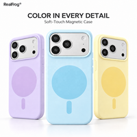 Coque de téléphone magnétique en silicone liquide pour iPhone 18 17 18 Pro Max, couleurs contrastées, antichoc, souple