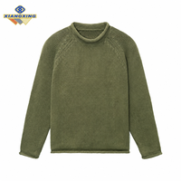 Pull-over en coton Pima vert tricoté sur mesure pour homme, col roulé, manches longues, anti-plis, anti-rétrécissement, idéal pour l'hiver (ODM/OEM)