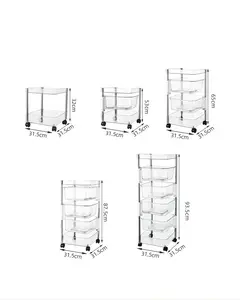 Multi Purpose Kitchen Drawer Organizer Rolling Storage Rack Trolley 3 4 5 Tier Organizer Utility Storage Cart For Household