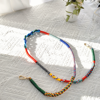Cuerda de nailon roja y azul Color soñador Esquema de seda coreana Diseño antipérdida Decoración de teléfono móvil Cuerda colgante Antirrobo