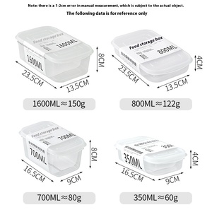 Vente en gros spéciale Boîte de <span class=keywords><strong>conservation</strong></span> des fruits en plastique transparent Boîte carrée de <span class=keywords><strong>conservation</strong></span> des aliments frais Réfrigérateur Couvercle en <span class=keywords><strong>aluminium</strong></span> Stockage des aliments surgelés - Product Image 3