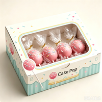 Boîte de présentation en carton blanc sur mesure, emballage en papier, support avec fenêtre transparente recyclée, boîtes personnalisées pour cake pops