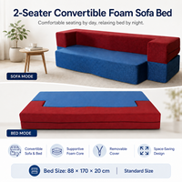 Canapé modulable bloc-couleur, housses amovibles à zip, assise en mousse compressible, canapé de sol pour salon et lounge