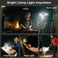 Lampe de camping télescopique LED portable 16000mAh la plus vendue avec chargeur de téléphone éclairage à quatre feuilles pour les aventures en plein air