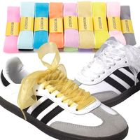 Lacets larges de 25 mm en ruban transparent pour baskets épaisses, lacets de mode translucides, doux et légers avec embouts renforcés, vente en gros
