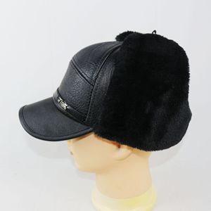 <b>Flat</b> Cap With Faux Fur Lining Black And Gray Warm Windproof Winter Outdoor <b>Hat</b> Unisex Casual Style - Product Image 4