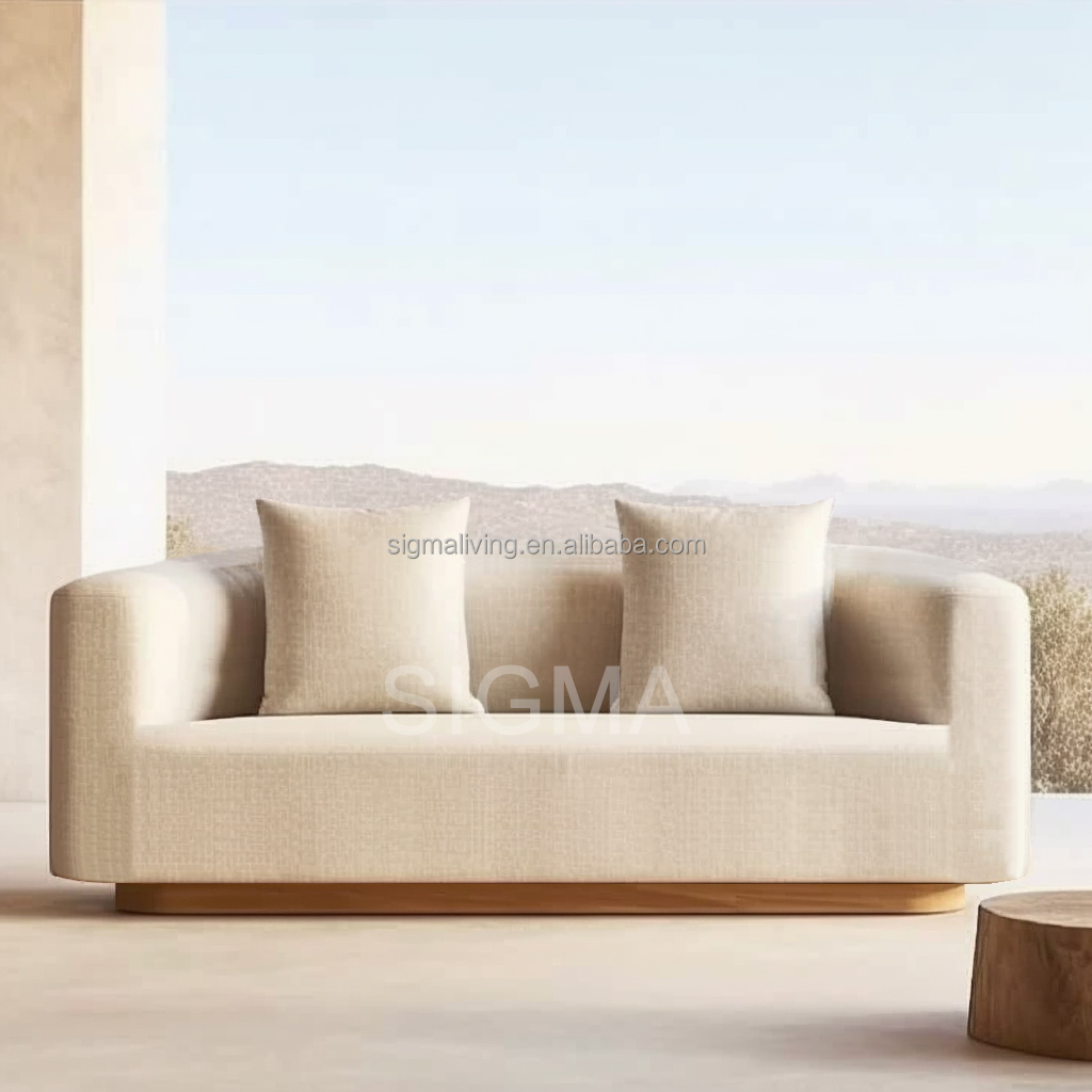 Luxury Outdoor Furniture Garden Wooden Frame Patio Sofa Set Teak Wood Upholstery Sofa