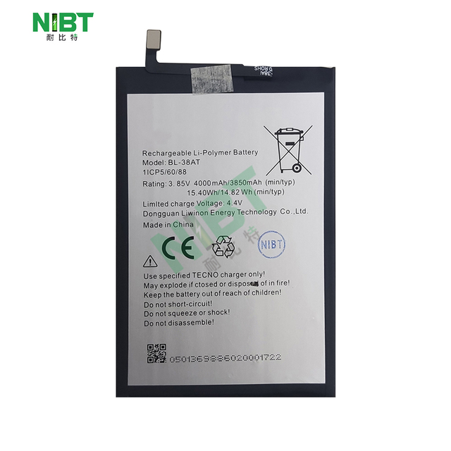 NIBT Wholesale BL-38AT 3400mAh Replacement Lithium Battery New Durable Mobile Phone Batterie for Infinix Tecno POP2 Power/B1P