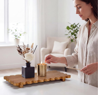 Meilleures ventes : Présentoir en bois festonné multi-usages couleur noyer style shabby chic pour tables, étagères, comptoirs