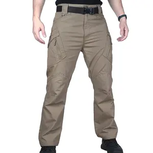 SIVI IX9 Cinza Ao Ar Livre Múltiplos Bolsos Caminhadas Pantalons Homme Regular Calças de Trabalho Pesado Mens Tactical Cargo Pants