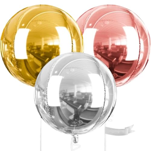 Vente flash : ballon rond en aluminium 4D gonflable, écologique et durable, pour mariage, anniversaire d'enfants, fête de Noël - Product Image 1