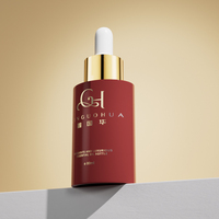 Nouveau produit 80ml à paroi épaisse rouge clair brumeux bouteille d'huile essentielle en plastique PETG flacon compte-gouttes d'huile capillaire pour emballage cosmétique