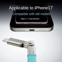 Cable TKT 2 en 1 de Carga Rápida Tipo-C/L, Silicona Líquida Trenzada, 480 Mbps, Metálico, Compatible con iPhone y Android, en Oferta en TikTok